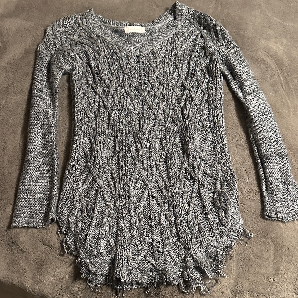 Altar'd State Charcoal Cable Knit Sweater
